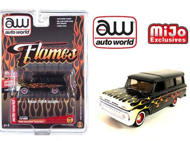 1965 Chevy Suburban Matte Black w/ Flames  Limited Edition To 3,600 Pieces