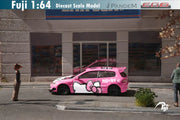 Fuji Honda Civic EG6 5th Gen MK5 Rocket Bunny Hello Kitty Livery With Kitty Bear Brick Figure