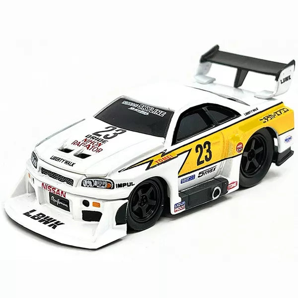 1999 Nissan Skyline GT-R R34 Super Silhouette #23 White with Graphics "Liberty Walk"