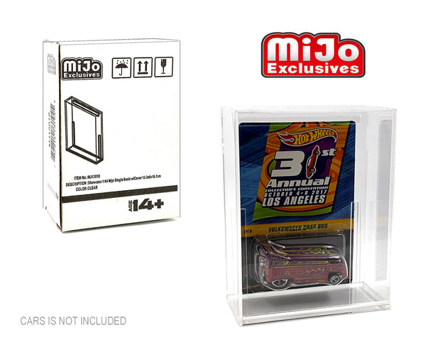 Showcase 1:64 Basic Hot Wheel/Matchbox Collector Single Display Case (5.25″x2.5″x7.5″) – Mijo Exclusives