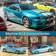 Skyline GTR BNR34 Chrome Blue Gurucollector