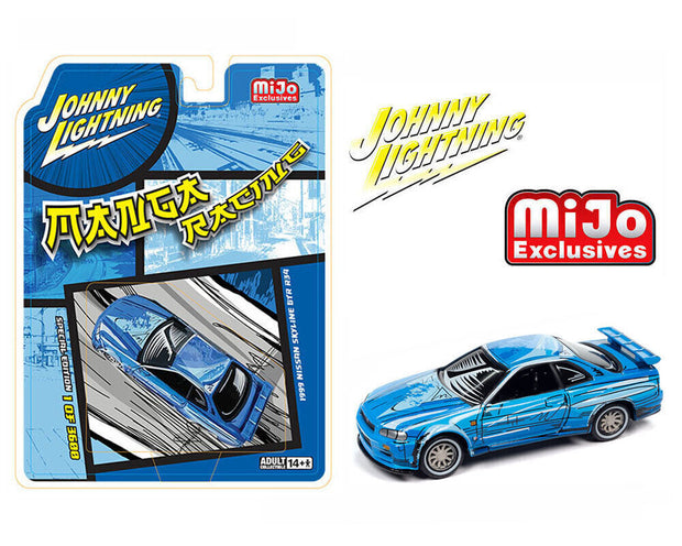 1999 Nissan Skyline GT-R RHD Blue with Graphics "Manga Racing" Limited Edition to 3600